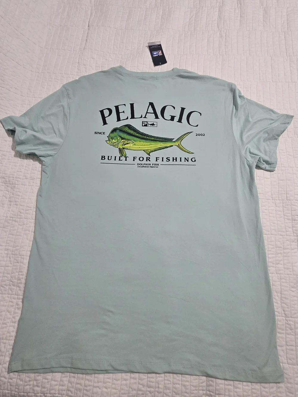 Pelagic Light Blue Fishing Company Graphic Tee